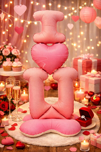 ENG PARTİ DÜNYASI 118 cm I Love You Themed Romantic Decorative Inflatable Bal...