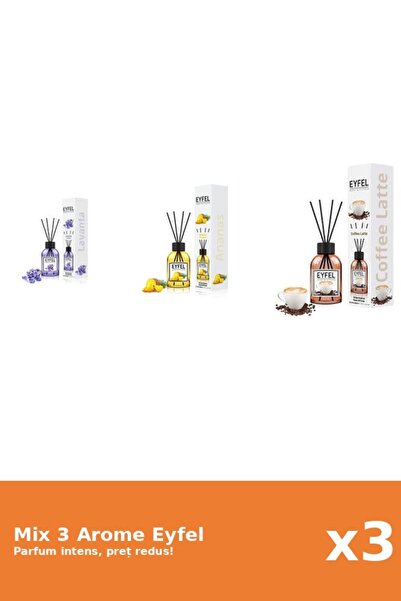 Eyfel Set 3 Mix Eyfel: 1x Ananas, 1x Cafea, 1x Lavanda