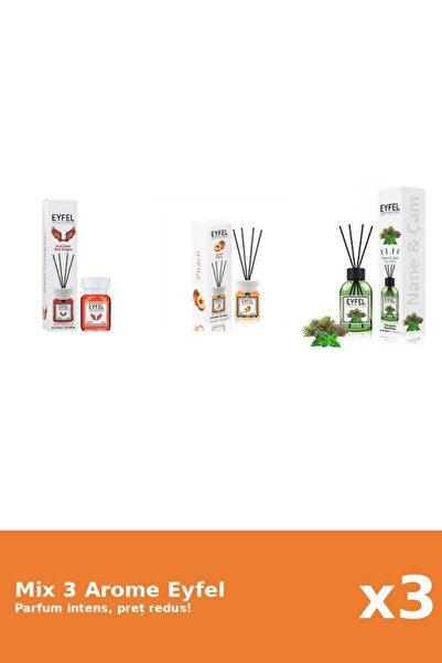 Eyfel Set 3 Mix Eyfel: 1x Piersica, 1x Pin Si Menta, 1x Red Dragon