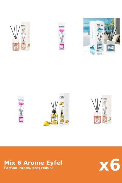 Eyfel Set 6 Mix Eyfel: 2x Acacia, 1x Ananas, 2x Bubble Gum, 1x Ocean