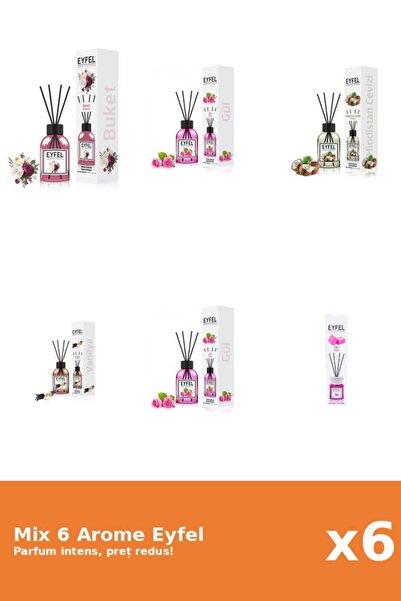 Eyfel Set 6 Mix Eyfel: 1x Bouquet, 1x Bubble Gum, 1x Nuca De Cocos, 2x Tranda...