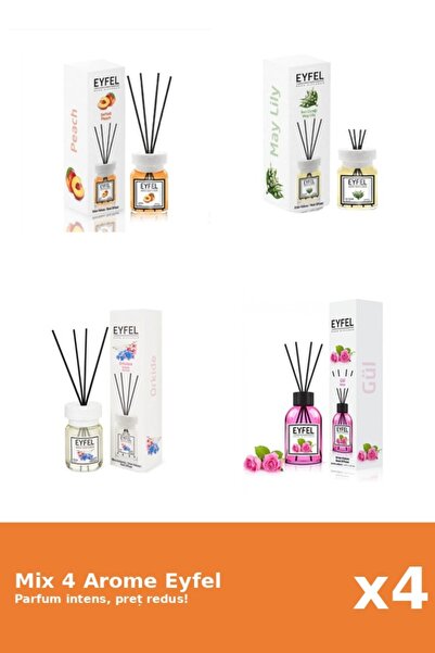 Eyfel Set 4 Mix Eyfel: 1x Lacramioare, 1x Orhidee, 1x Piersica, 1x Trandafir