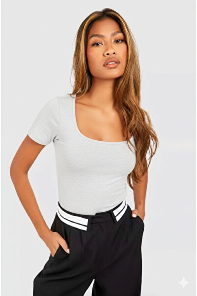 Rooted Women's Short Sleeve Deep Pool, Round Neck Combed Cotton T-Shirt & Blouse