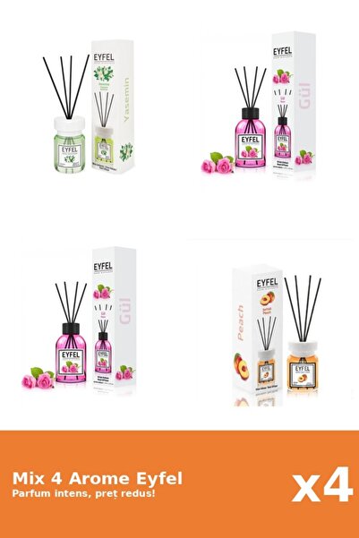 Eyfel Set 4 Mix Eyfel: 1x Iasomie, 1x Piersica, 2x Trandafir