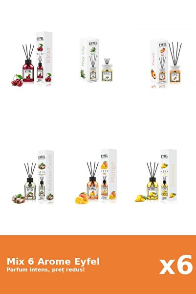 Eyfel Set 6 Mix Eyfel: 1x Ananas, 1x Cirese, 1x Lacramioare, 1x Mango, 1x Nuc...