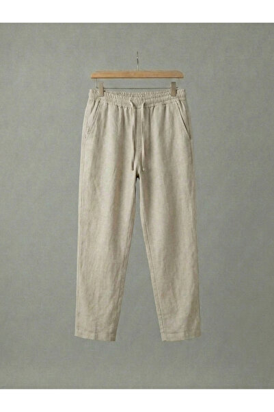 kastrioti Lace-Up Linen Baggy Pants