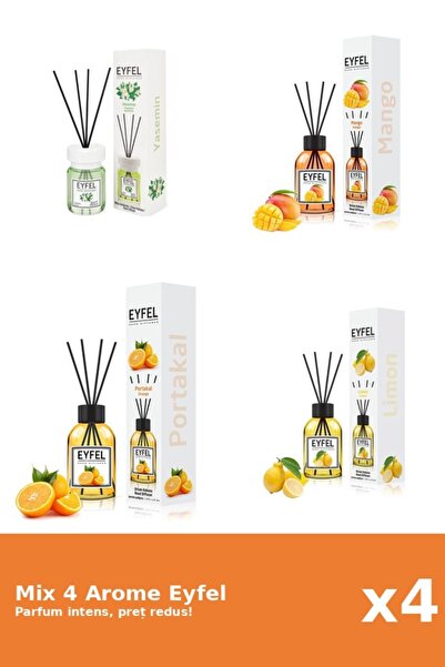 Eyfel Set 4 Mix Eyfel: 1x Iasomie, 1x Lamaie, 1x Mango, 1x Portocala