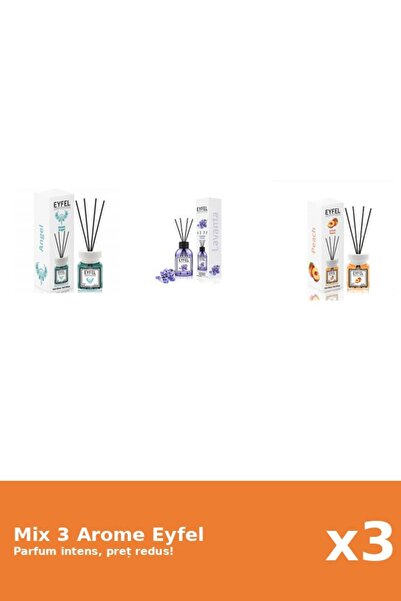 Eyfel Set 3 Mix Eyfel: 1x Angel, 1x Lavanda, 1x Piersica