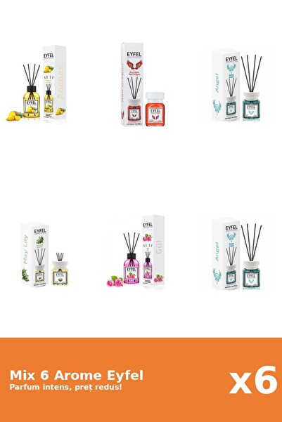 Eyfel Set 6 Mix Eyfel: 1x Ananas, 2x Angel, 1x Lacramioare, 1x Red Dragon, 1x...