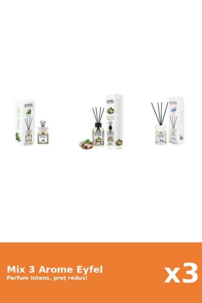 Eyfel Set 3 Mix Eyfel: 1x Lacramioare, 1x Nuca De Cocos, 1x Orhidee