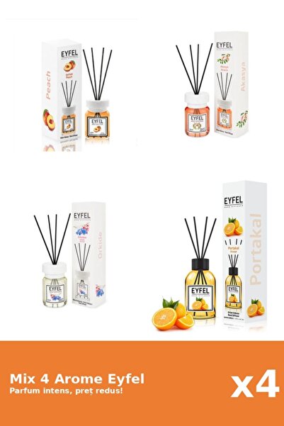 Eyfel Set 4 Mix Eyfel: 1x Acacia, 1x Orhidee, 1x Piersica, 1x Portocala