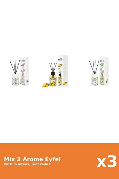 Eyfel Set 3 Mix Eyfel: 1x Ananas, 1x Iasomie, 1x Orhidee