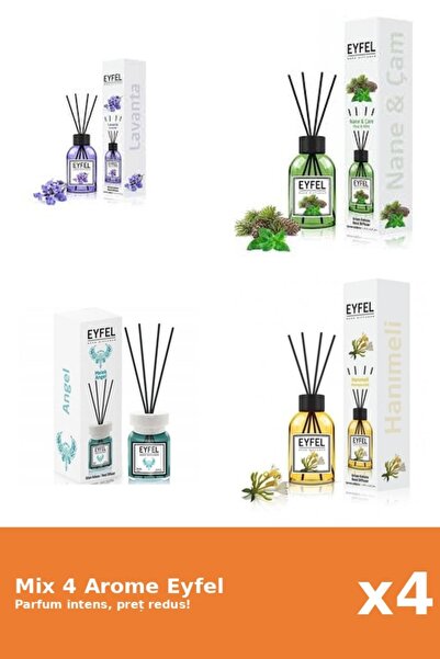 Eyfel Set 4 Mix Eyfel: 1x Angel, 1x Lavanda, 1x Mana Maicii Domnului, 1x Pin ...