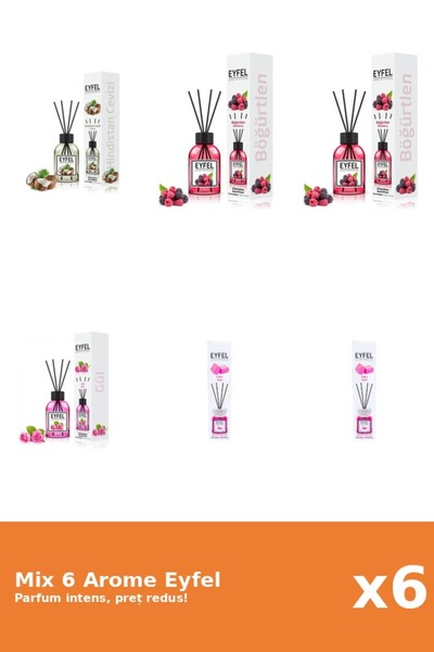 Eyfel Set 6 Mix Eyfel: 2x Bubble Gum, 2x Fructe De Padure, 1x Nuca De Cocos, ...