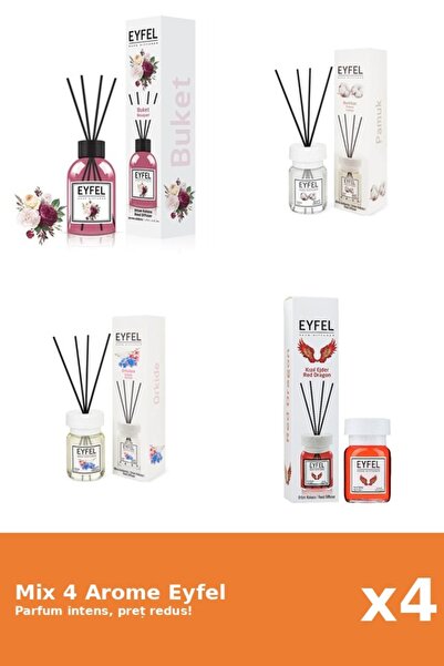 Eyfel Set 4 Mix Eyfel: 1x Bouquet, 1x Bumbac, 1x Orhidee, 1x Red Dragon