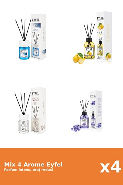 Eyfel Set 4 Mix Eyfel: 1x Bumbac, 1x Cool Water, 1x Lamaie, 1x Lavanda