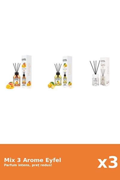 Eyfel Set 3 Mix Eyfel: 1x Bumbac, 1x Lamaie, 1x Mango