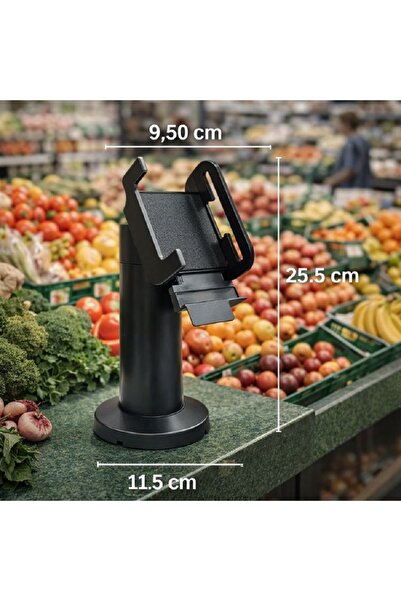 Marka Tüm Modellere Uyumlu Yazar Kasa POS Standı - Döner Başlıklı (Siyah / Be...