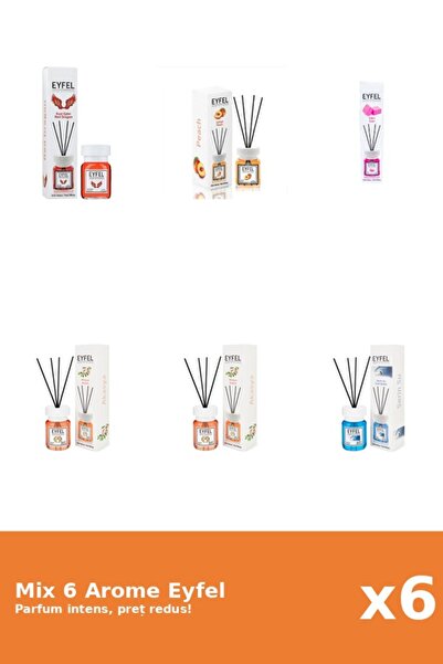 Eyfel Set 6 Mix Eyfel: 2x Salcâm, 1x Gumă de mestecat, 1x Apă rece, 1x Piersi...