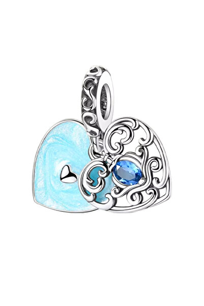 Fubena Blue Seal Heart Dangle Charm