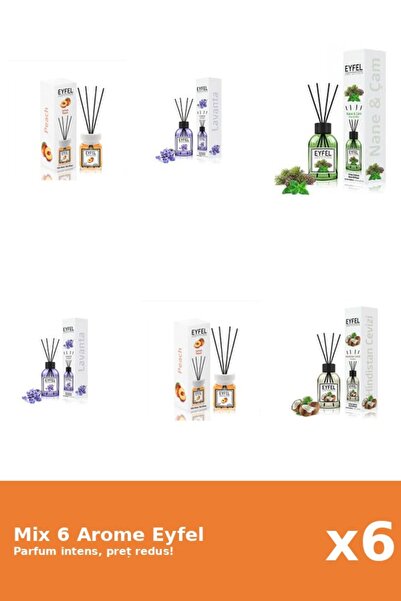 Eyfel Set 6 Mix Eyfel: 2x Lavanda, 1x Nuca De Cocos, 2x Piersica, 1x Pin Si M...