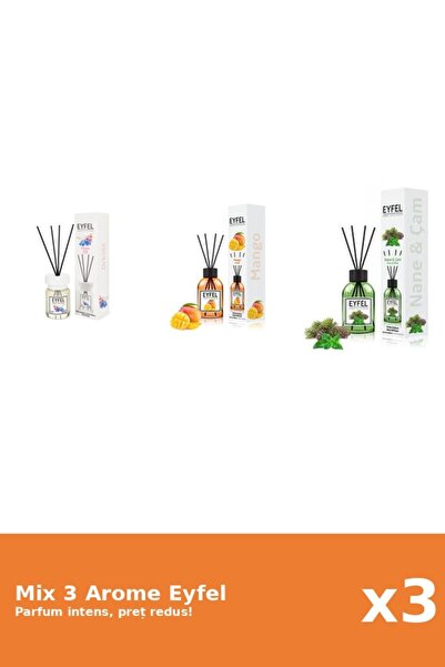 Eyfel Set 3 Mix Eyfel: 1x Mango, 1x Orhidee, 1x Pin Si Menta