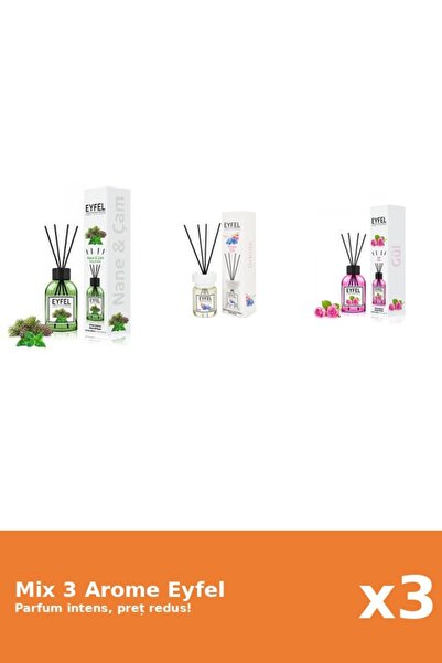 Eyfel Set 3 Mix Eyfel: 1x Orhidee, 1x Pin Si Menta, 1x Trandafir