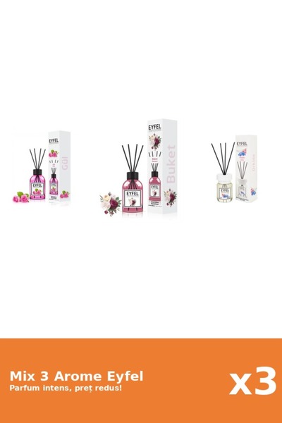 Eyfel Set 3 Mix Eyfel: 1x Bouquet, 1x Orhidee, 1x Trandafir