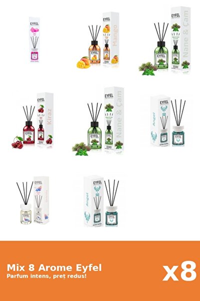 Eyfel Set 8 Mix Eyfel: 2x Angel, 1x Bubble Gum, 1x Cirese, 1x Mango, 1x Orhid...