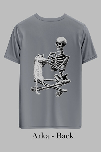 OXVİN Mačke idu u pakao - T-shirt sa običnim sivim printom