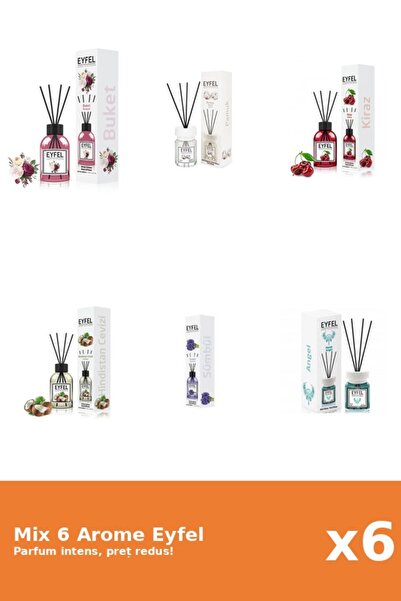 Eyfel Set 6 Mix Eyfel: 1x Angel, 1x Bouquet, 1x Bumbac, 1x Cirese, 1x Nuca De...
