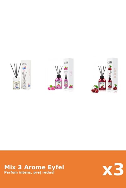 Eyfel Set 3 Mix Eyfel: 1x Cirese, 1x Orhidee, 1x Trandafir