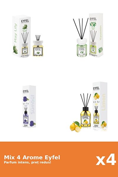 Eyfel Set 4 Mix Eyfel: 1x Iasomie, 1x Lacramioare, 1x Lamaie, 1x Zambile