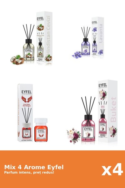 Eyfel Set 4 Mix Eyfel: 1x Bouquet, 1x Lavanda, 1x Nuca De Cocos, 1x Red Dragon