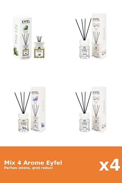 Eyfel Set 4 Mix Eyfel: 2x Bumbac, 1x Lacramioare, 1x Orhidee