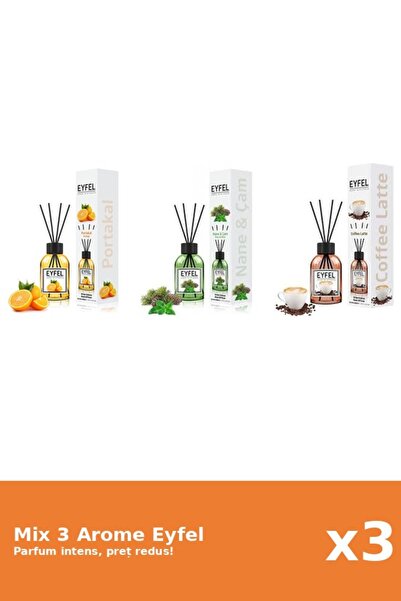 Eyfel Set 3 Mix Eyfel: 1x Cafea, 1x Pin Si Menta, 1x Portocala