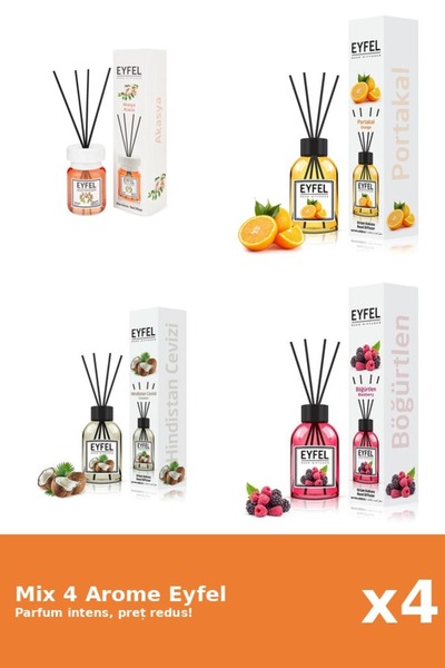 Eyfel Set 4 Mix Eyfel: 1x Acacia, 1x Fructe De Padure, 1x Nuca De Cocos, 1x P...