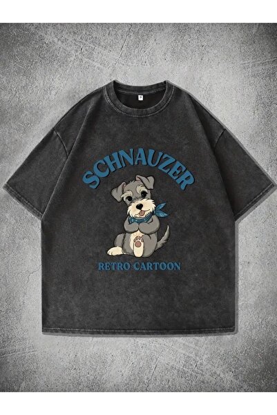 Le Savu تي شيرت ريترو دوج مطبوع مطبوع للجنسين قصة فضفاضة تي شيرت عتيق قابل للغسل