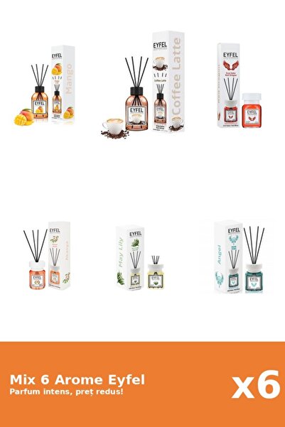 Eyfel Set 6 Mix Eyfel: 1x Acacia, 1x Angel, 1x Cafea, 1x Lacramioare, 1x Mang...