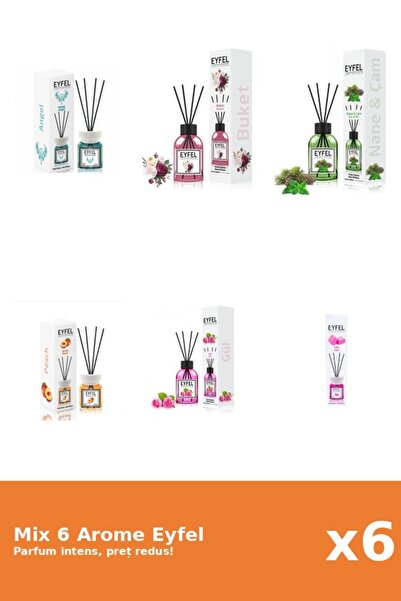 Eyfel Set 6 Mix Eyfel: 1x Angel, 1x Bouquet, 1x Bubble Gum, 1x Piersica, 1x P...