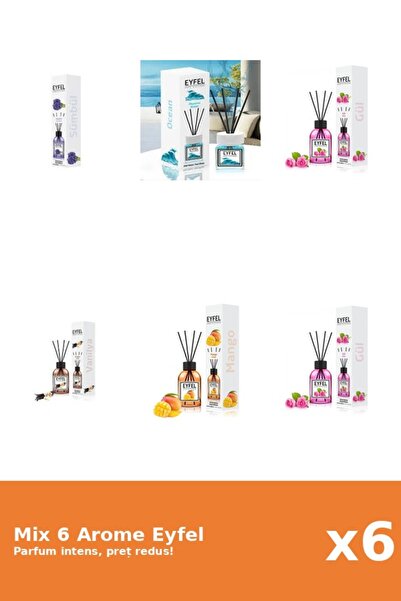 Eyfel Set 6 Mix Eyfel: 1x Mango, 1x Ocean, 2x Trandafir, 1x Vanilie, 1x Zambile