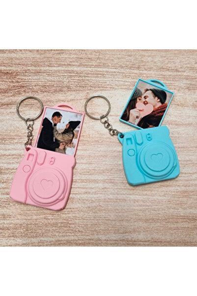 Anka Atolye 2'li Set Retro Instax Tarzı Fotoğraf Tutucu Kamera Anahtarlık (5c...