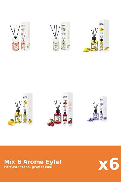 Eyfel Set 6 Mix Eyfel: 1x Acacia, 1x Ananas, 1x Cirese, 1x Iasomie, 1x Lamaie...