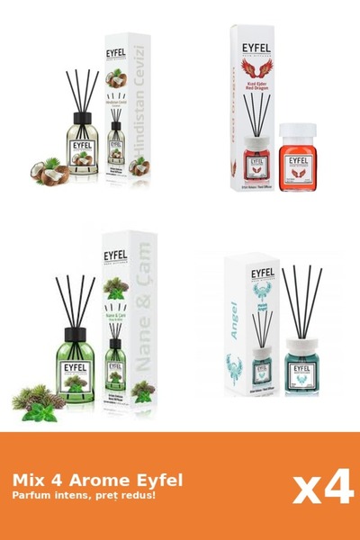 Eyfel Set 4 Mix Eyfel: 1x Angel, 1x Nuca De Cocos, 1x Pin Si Menta, 1x Red Dr...