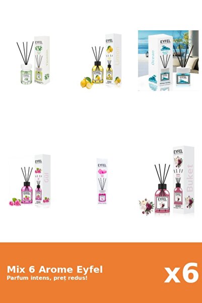 Eyfel Set 6 Mix Eyfel: 1x Bouquet, 1x Bubble Gum, 1x Iasomie, 1x Lamaie, 1x O...