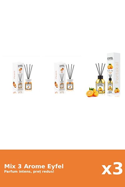 Eyfel Set 3 Mix Eyfel: 2x Piersica, 1x Portocala