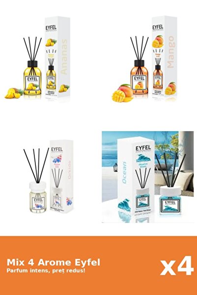 Eyfel Set 4 Mix Eyfel: 1x Ananas, 1x Mango, 1x Ocean, 1x Orhidee