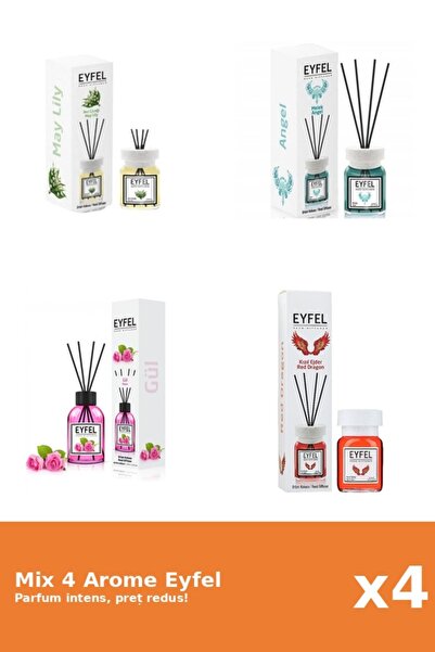 Eyfel Set 4 Mix Eiffel: 1x Angel, 1x Lily of the Valley, 1x Red Dragon, 1x Rose