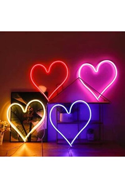 OEMVURAL LED Heart Lamp Fuchsia Neon with USB 36.3 x 29 cm