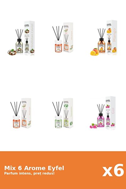 Eyfel Set 6 Mix Eyfel: 2x Acacia, 1x Iasomie, 1x Mango, 1x Nuca De Cocos, 1x ...